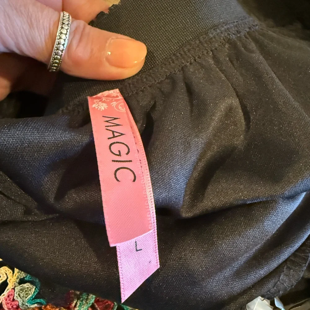 74 Magic Blue Midi A-Line Skirt with Embellished Details - Picture 3 of 4
